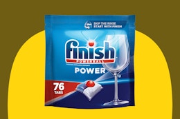 Finish Power Dishwasher Pods 76-Pack, as Low as $11.72 on Amazon card image