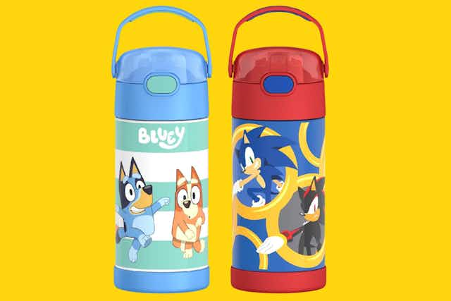 Bluey and Sonic Thermos Water Bottles, Only $13.59 on Amazon  card image