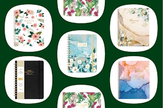 a collage of planners