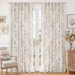 Vintage Floral Linen Curtains