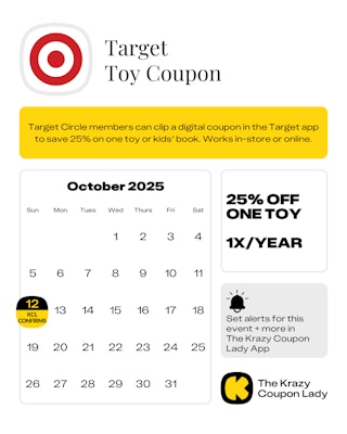 Target Toy Coupon 25% Off Schedule