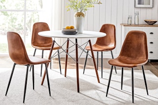 Lifestyle image PU dining chairs from Walmart's brand Mainstays (4-count)