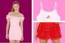 Women's dress, top & skirt (all in either pink or red for a Valentine's Day inspired theme)