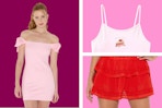 Women's dress, top & skirt (all in either pink or red for a Valentine's Day inspired theme)