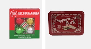 peppermint bark and hot chocolate bombs
