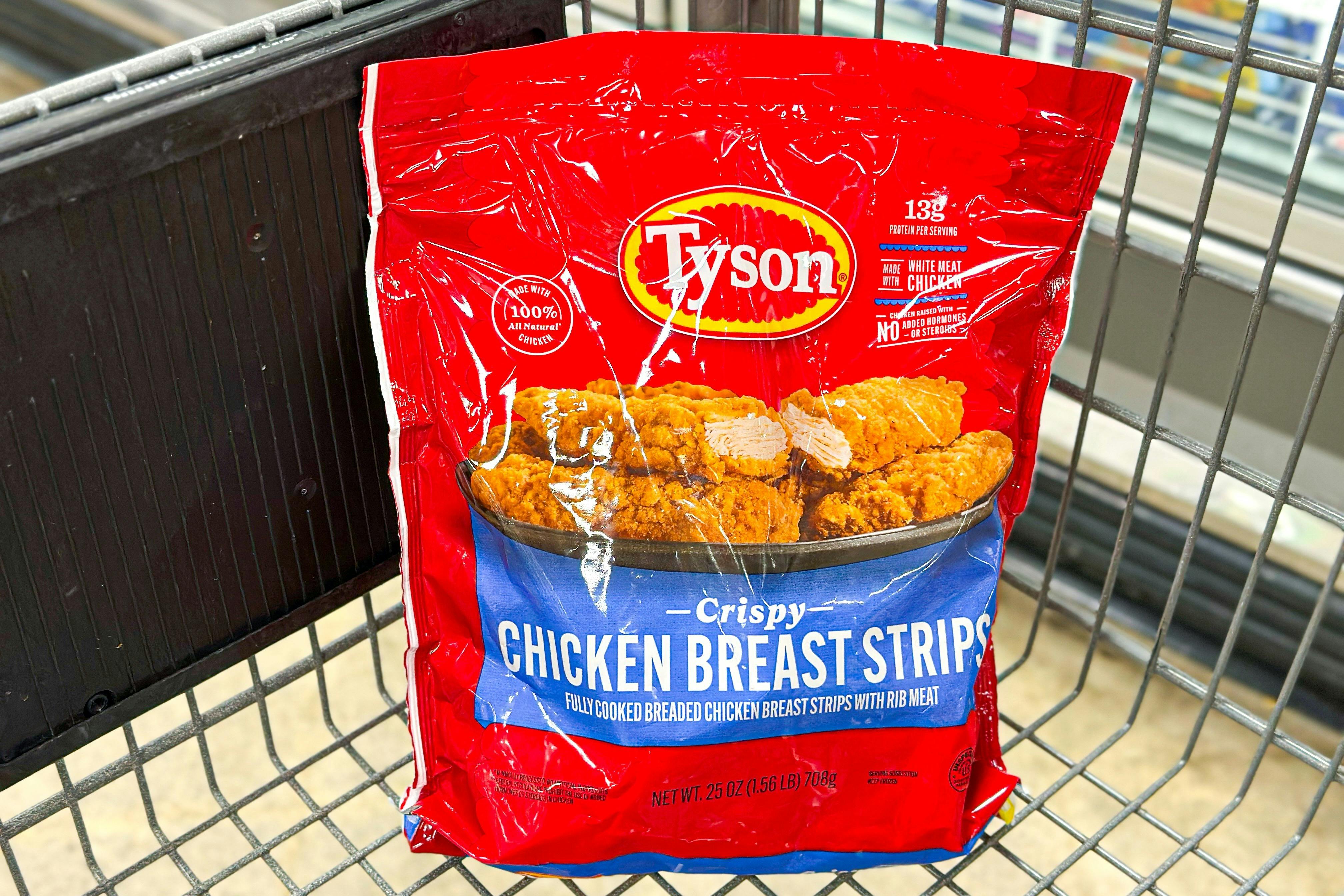 tyson frozen chicken in shopping cart