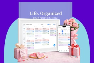 Telonixium 10.1’’ Smart Digital Calendar on a blue background.
