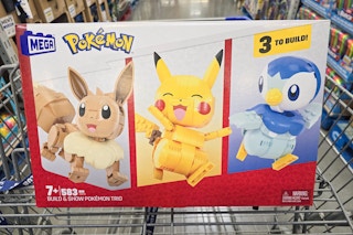 pokemon mega construx building toys in a cart