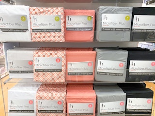 packaged sheet sets on display in jcpenney