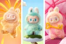 3 lifestyle images of Labubus