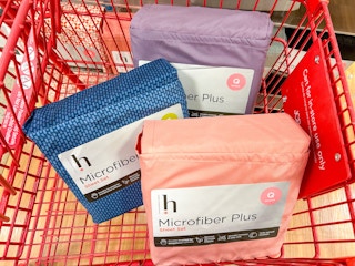 microfiber sheet sets in a shopping cart