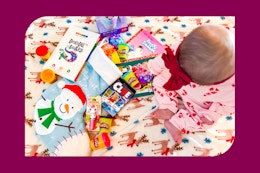 christmas stocking with variety of gifts