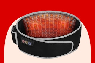 Back Massager Belt Cordless, Red Light Therapy Massage Belt with 3 Heat Levels and Vibrating, Lower Back Massager