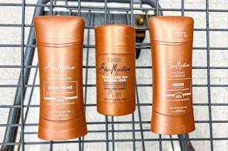 three sheamoisture deodorants in a shopping cart