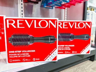two Revlon one-step volumizers on a Target cart