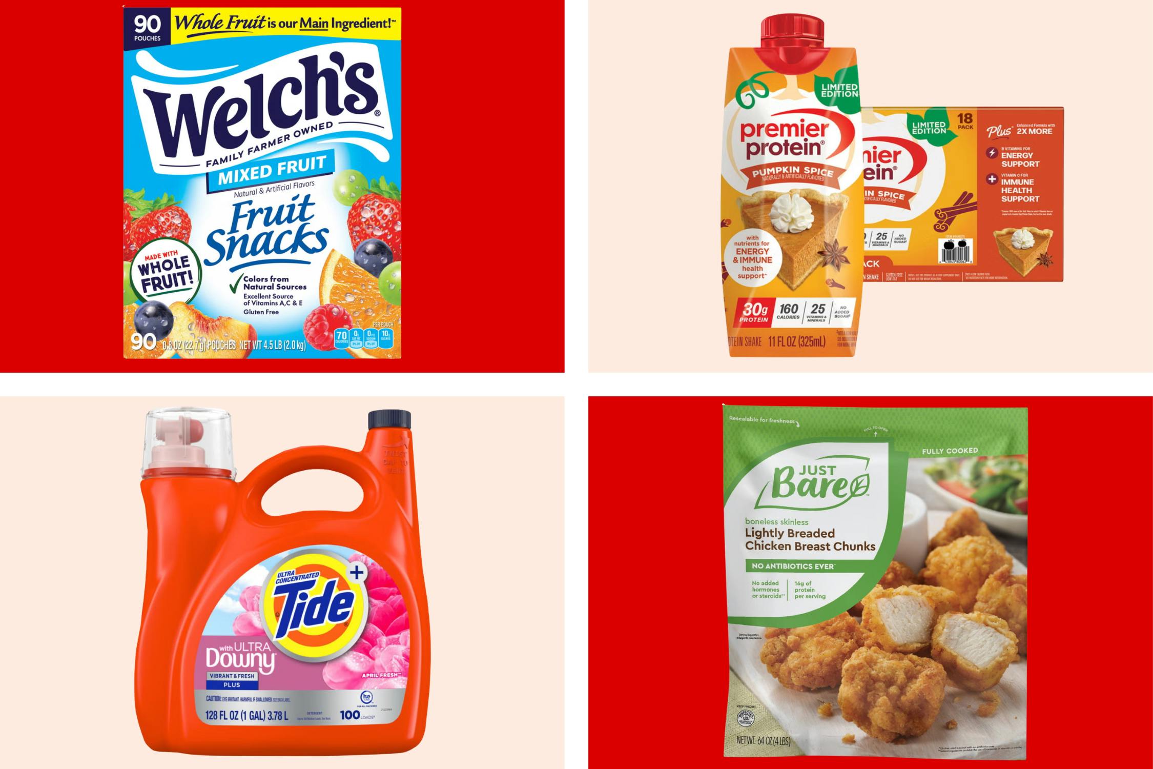 welchs premier protein tide just bare collage