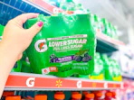 Gatorade Lower Sugar 6-pack being pulled off Walmart shelf