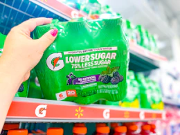 Gatorade Lower Sugar 6-pack being pulled off Walmart shelf