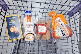 groceries in a cart