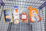 groceries in a cart