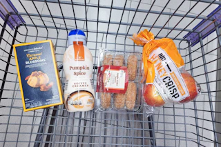 groceries in a cart
