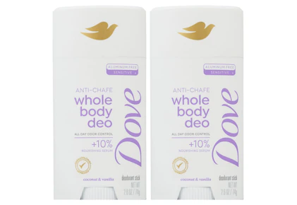 2 Dove Whole Body Deodorant Sticks