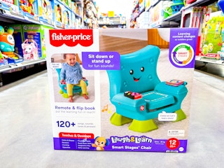 Fisher-Price Smart Stages Chair in center of toy aisle at Walmart