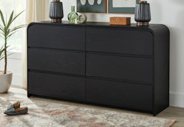 black 6-drawer dresser