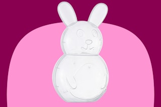 Clear plastic bunny shaped container from Way to Celebrate at Walmart