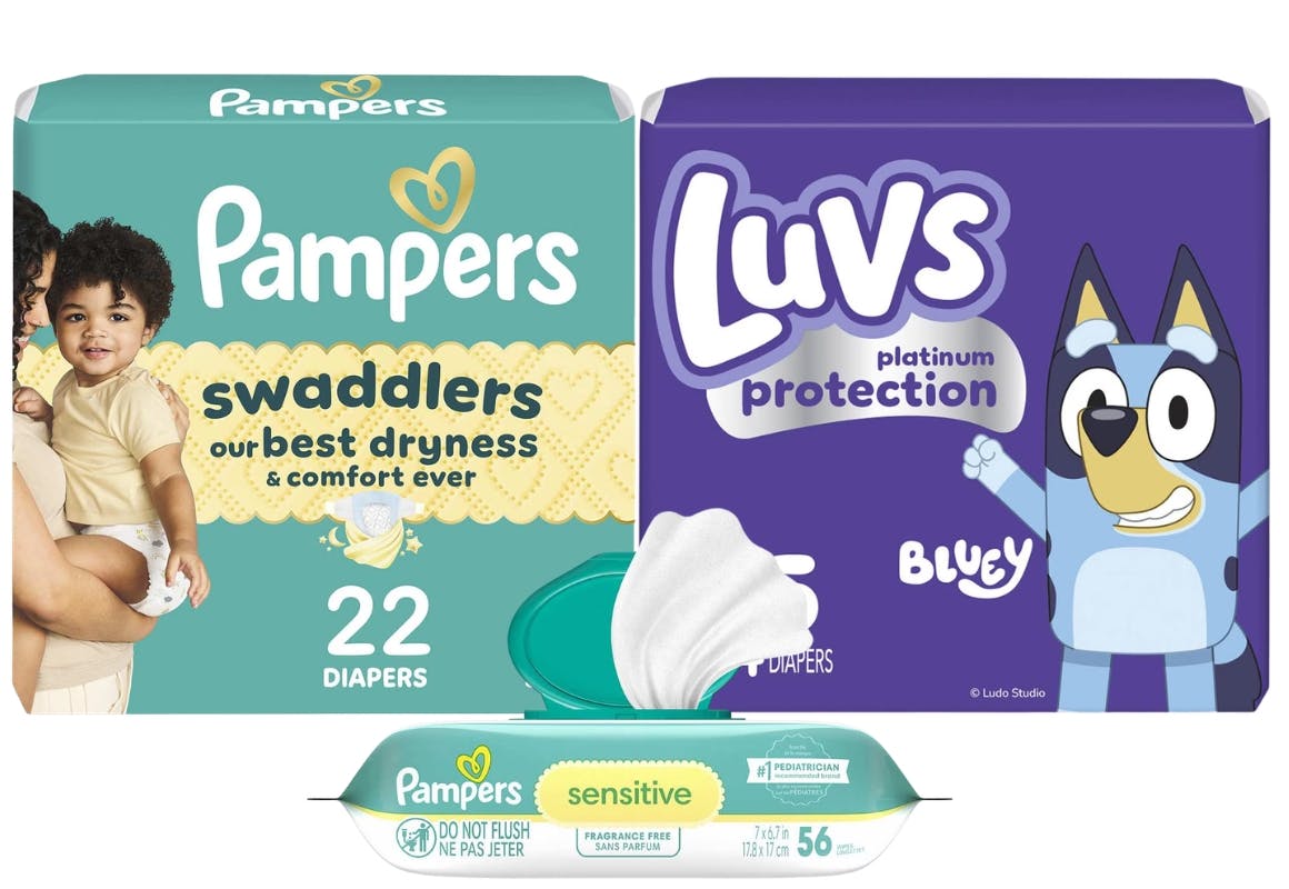 4 Pampers + 2 Luvs Products