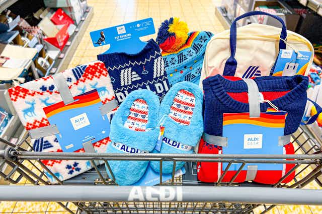 New Aldi Gear Arrived on Nov. 22 — $12.99 Sweaters, $4.99 Slippers & More card image