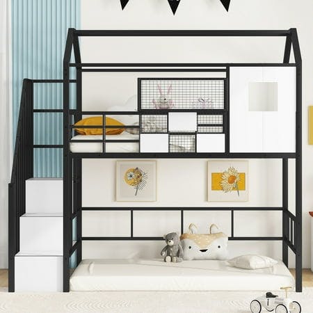 Twin Loft Bed with Cabinet