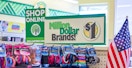 A sign inside a Dollar General store advertising their online store