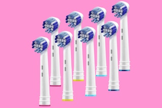 toothbrush heads on template image
