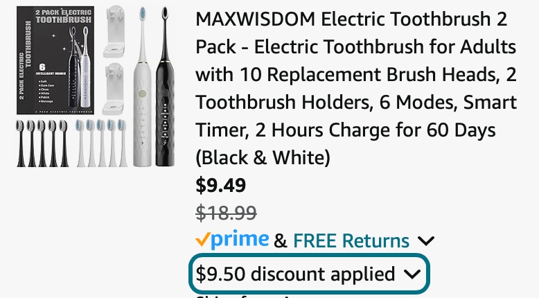 MAXWISDOM Electric Toothbrush 2 Pack