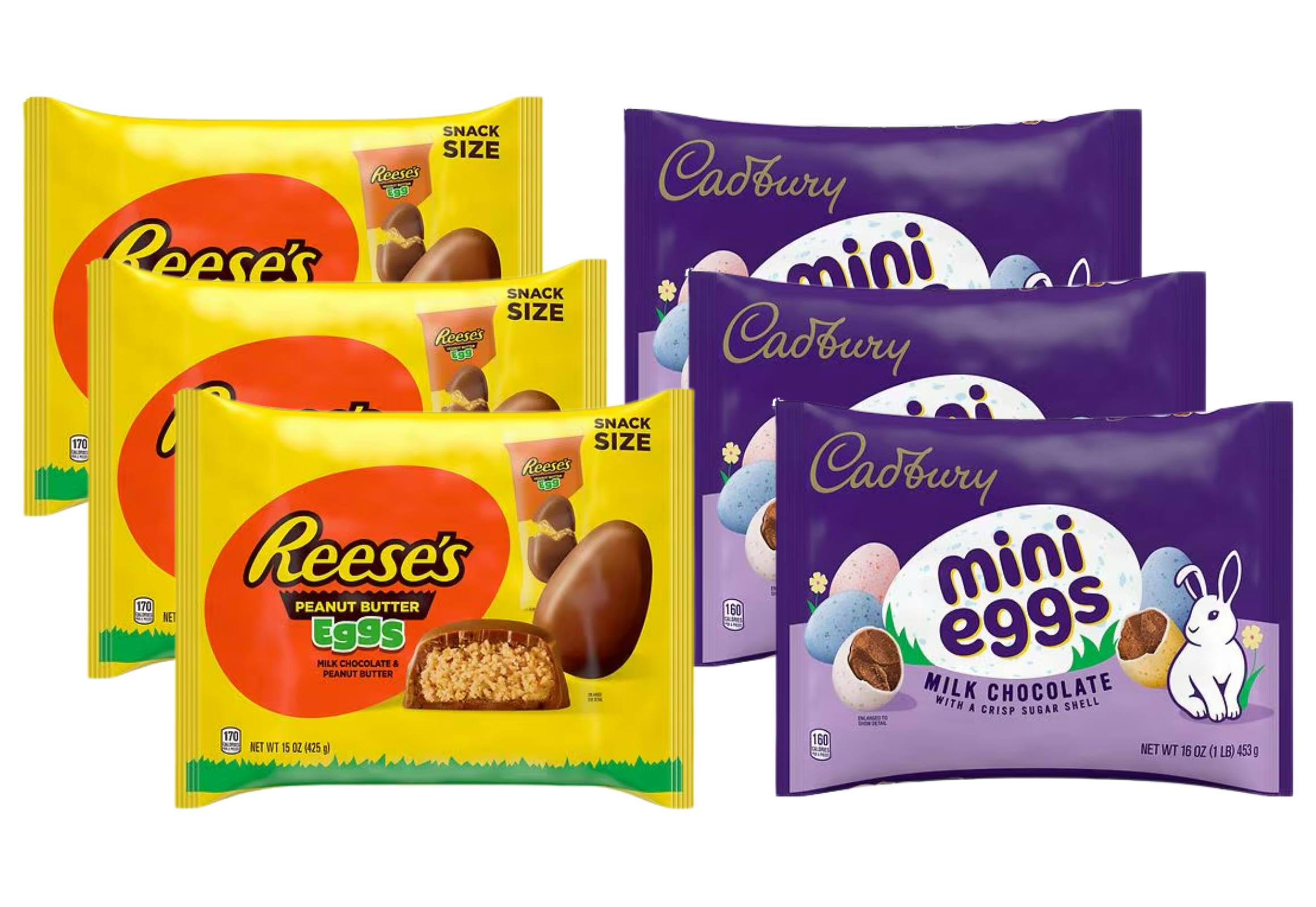 6 Large Easter Candy Bags