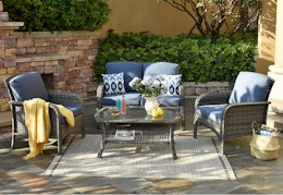 lowes rattan patio conversation set