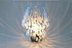 Lifestyle image of the Urban Shop Glass Mushroom Table Lamp