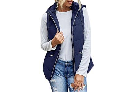 Hooded Zip-Up Vest