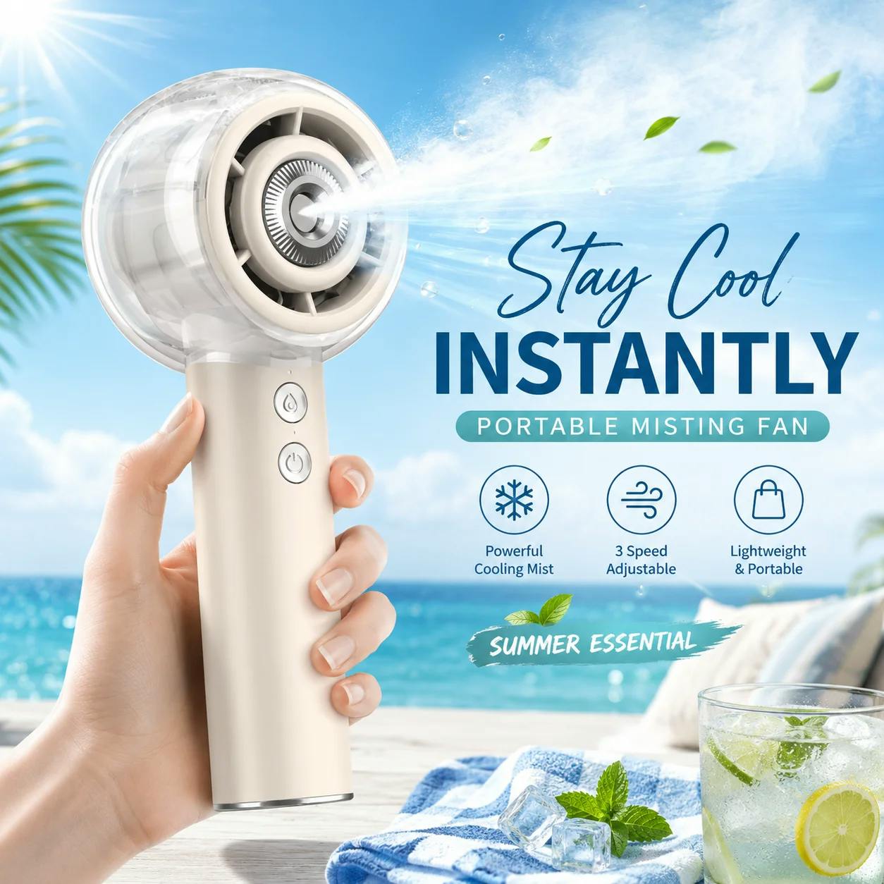 Misting Portable Handheld Fan