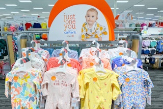 carter's baby sleep & plays on a display at target
