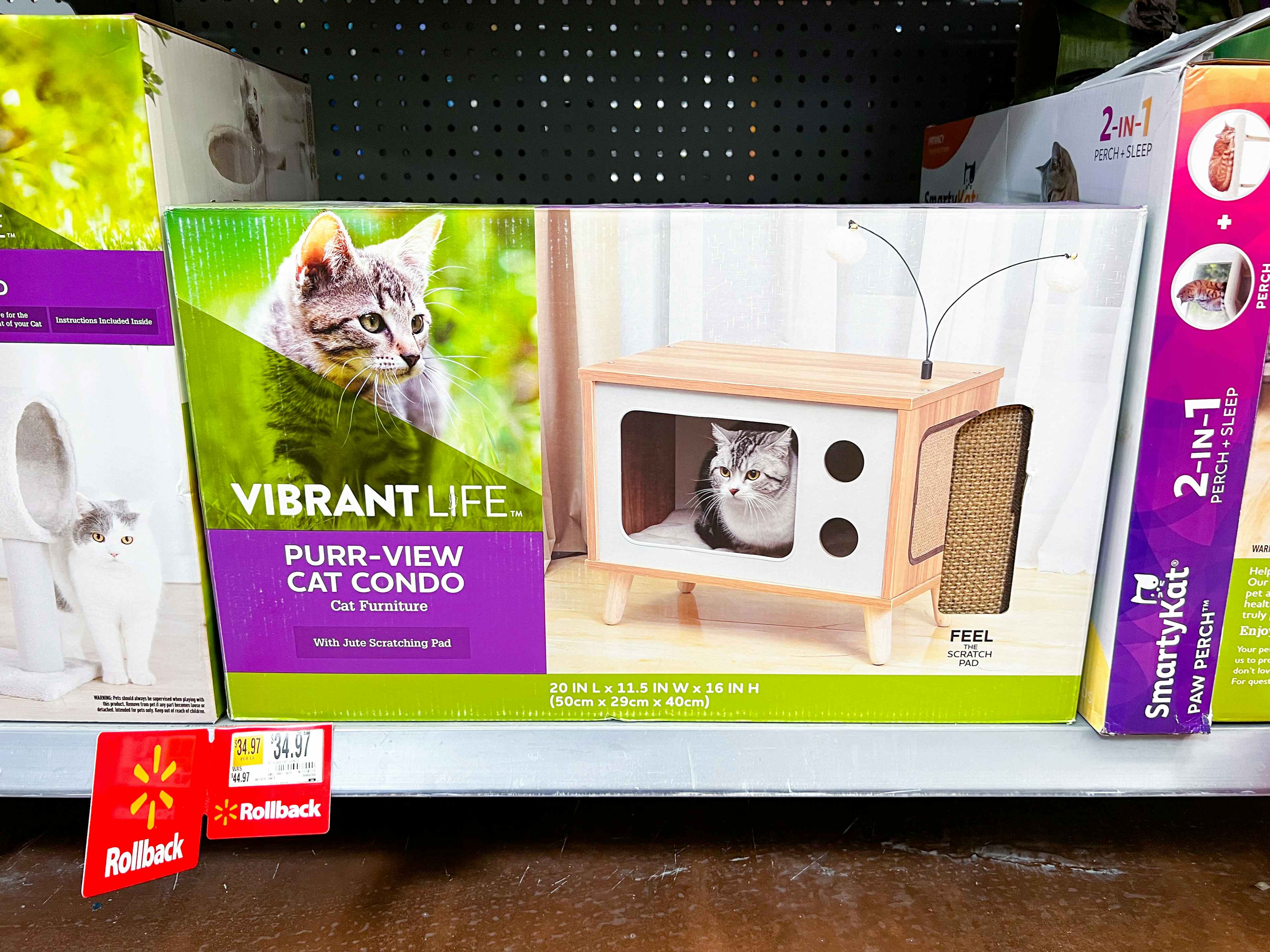 walmart vibrant life retro tv cat condo on the shelf at walmart