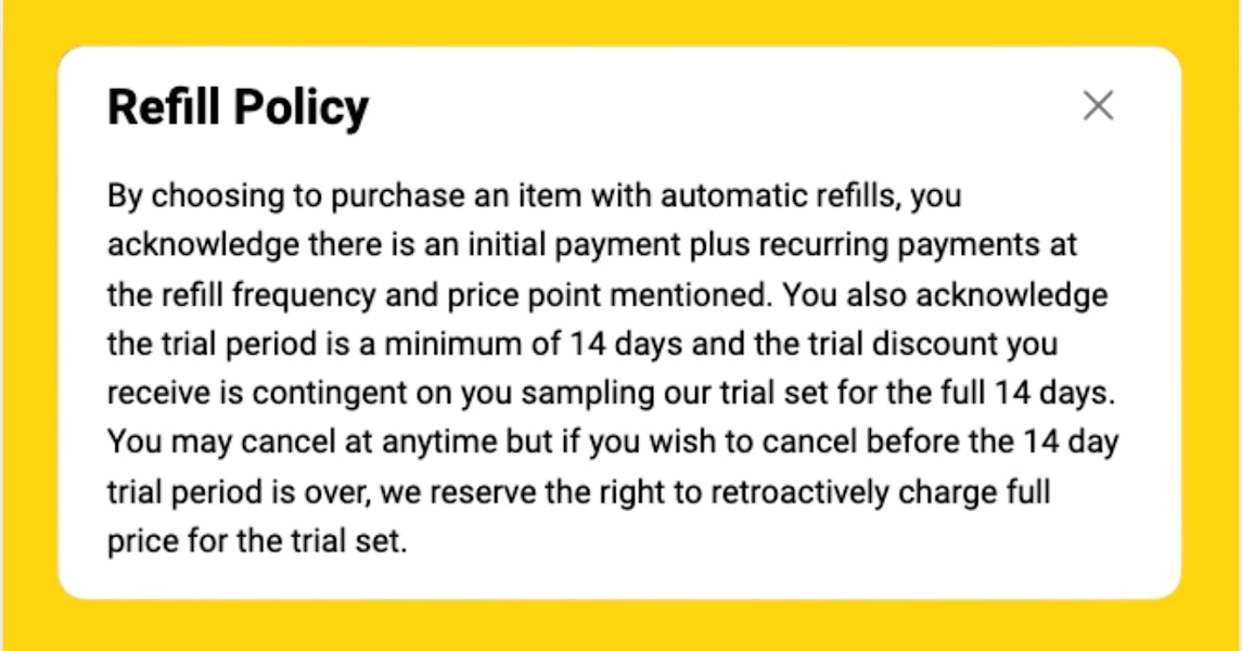 Geologie Refill Policy