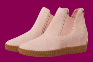 A pair of pink Sorel Out N About boots