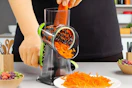 a carrot being grated