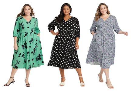 Ava & Viv Women's Midi A-Line Dress