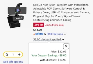 NexiGo 1080P Webcam with Microphone