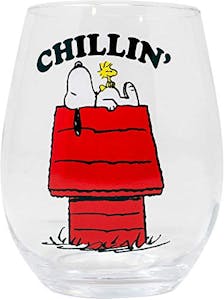 Silver Buffalo Snoopy Wine Glass