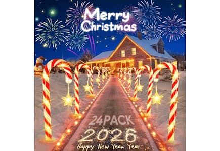 Christmas Candy Cane Light Set