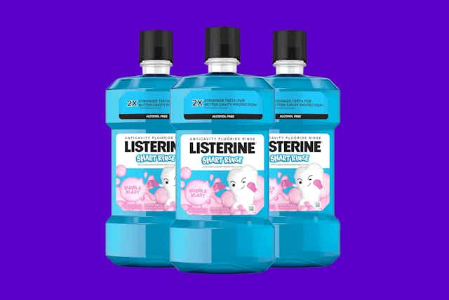 Listerine Kids' Anticavity Mouthwash 3-Pack, as Low as $4.44 on Amazon card image